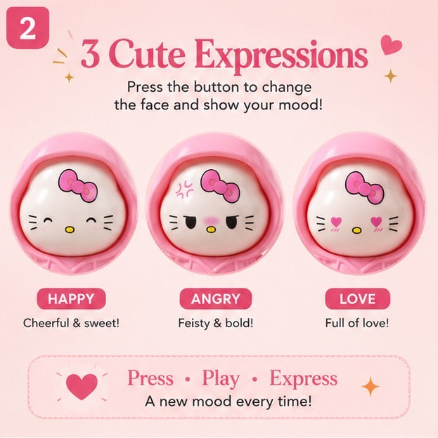 Hello Kitty Face-Changing Pink Hoodie Keychain